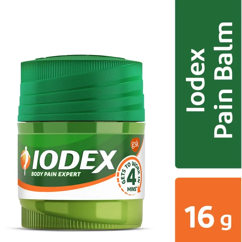 Iodex Balm | For Pain Relief From Headaches, Sprains, Neck, Shoulder, Joints, Back & Muscular Pain 16gm